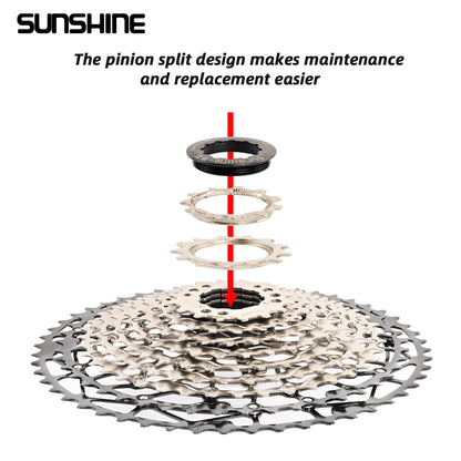 SUNSHINE Ultralight Carbon Steel Bicycle Cassette 9/10/11/12/13 Speed HG Sprocket MTB