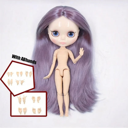 ICY DBS Blythe Doll White Skin Joint Body Long Colourful Hair Glossy Face