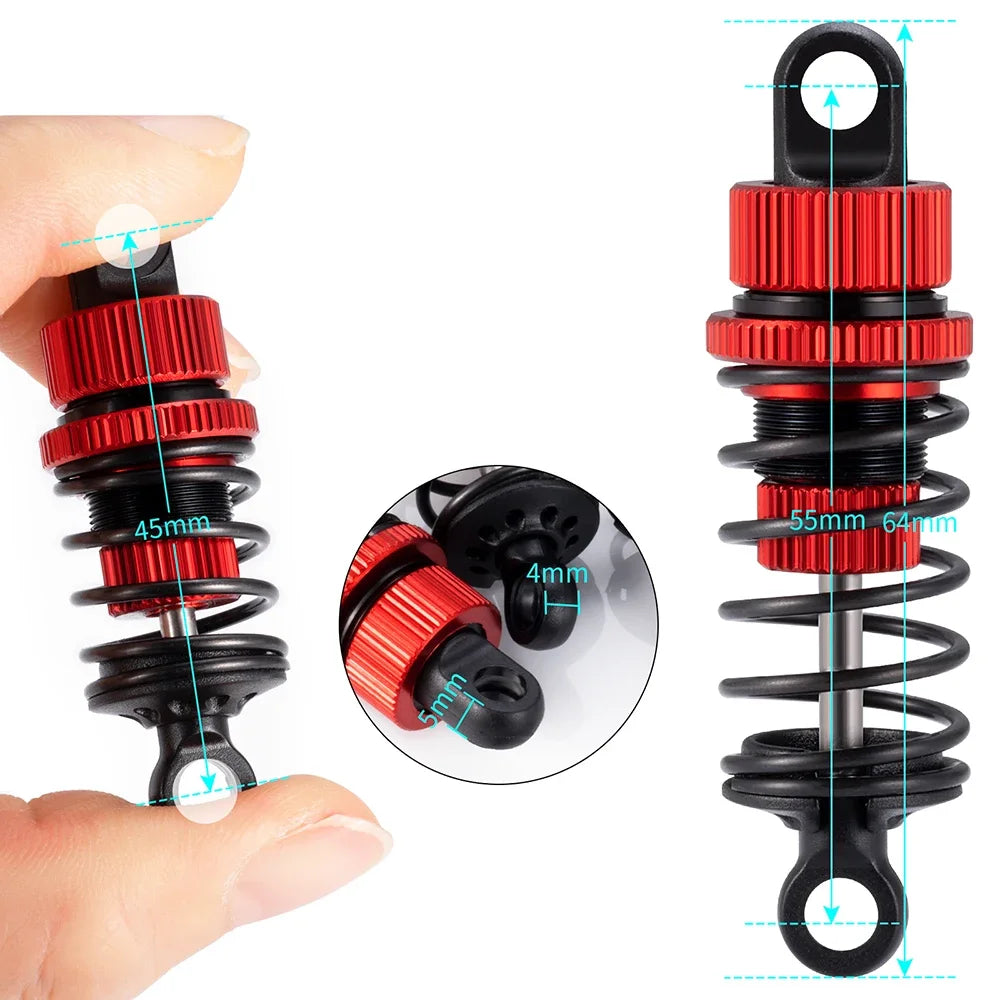 4PCS RC Shock Absorber Alloy Oil Dampers for Tamiya TT02 1/10 Car Parts