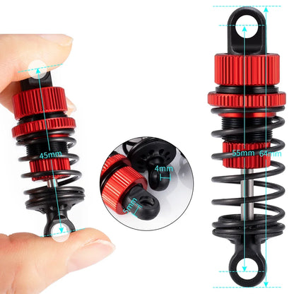 4PCS RC Shock Absorber Alloy Oil Dampers for Tamiya TT02 1/10 Car Parts