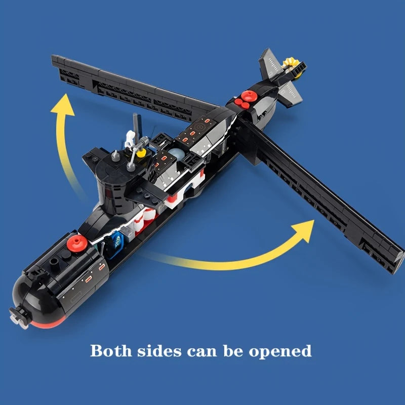 Type 094 Nuclear Submarine Building Blocks Military Brick Model Toy Set