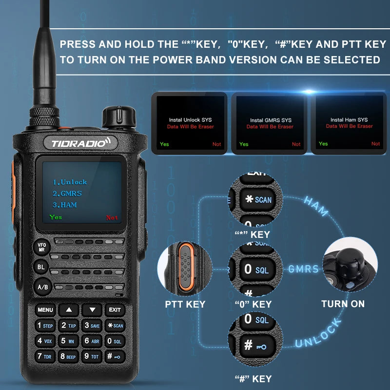 TIDRADIO 2nd Gen TD-H8 10W Professional Walkie Talkie Portable Long Range Radio Phone Wireless Programmable Search Repeaters-EXPROTAS
