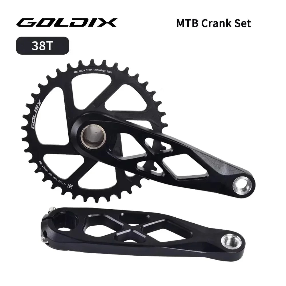 Goldix Narrow Wide Crankset 175mm MTB Square Taper Aluminum Bike Crank