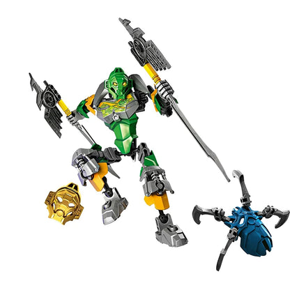 Superheroes Bionicle Golden Mask Robot Mecha Building Blocks Bricks Boys Toys