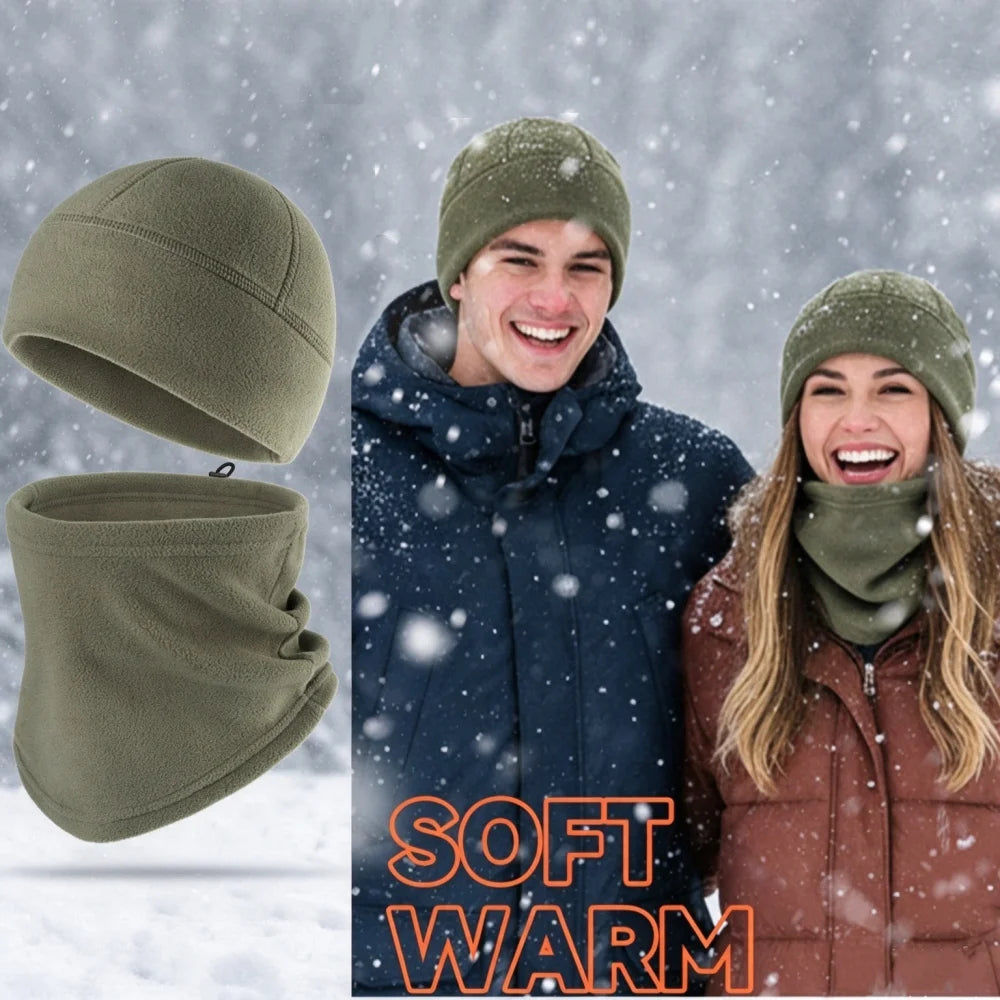 2Pcs Winter Fleece Face Cover Balaclava Neck Warmer Windproof Hat