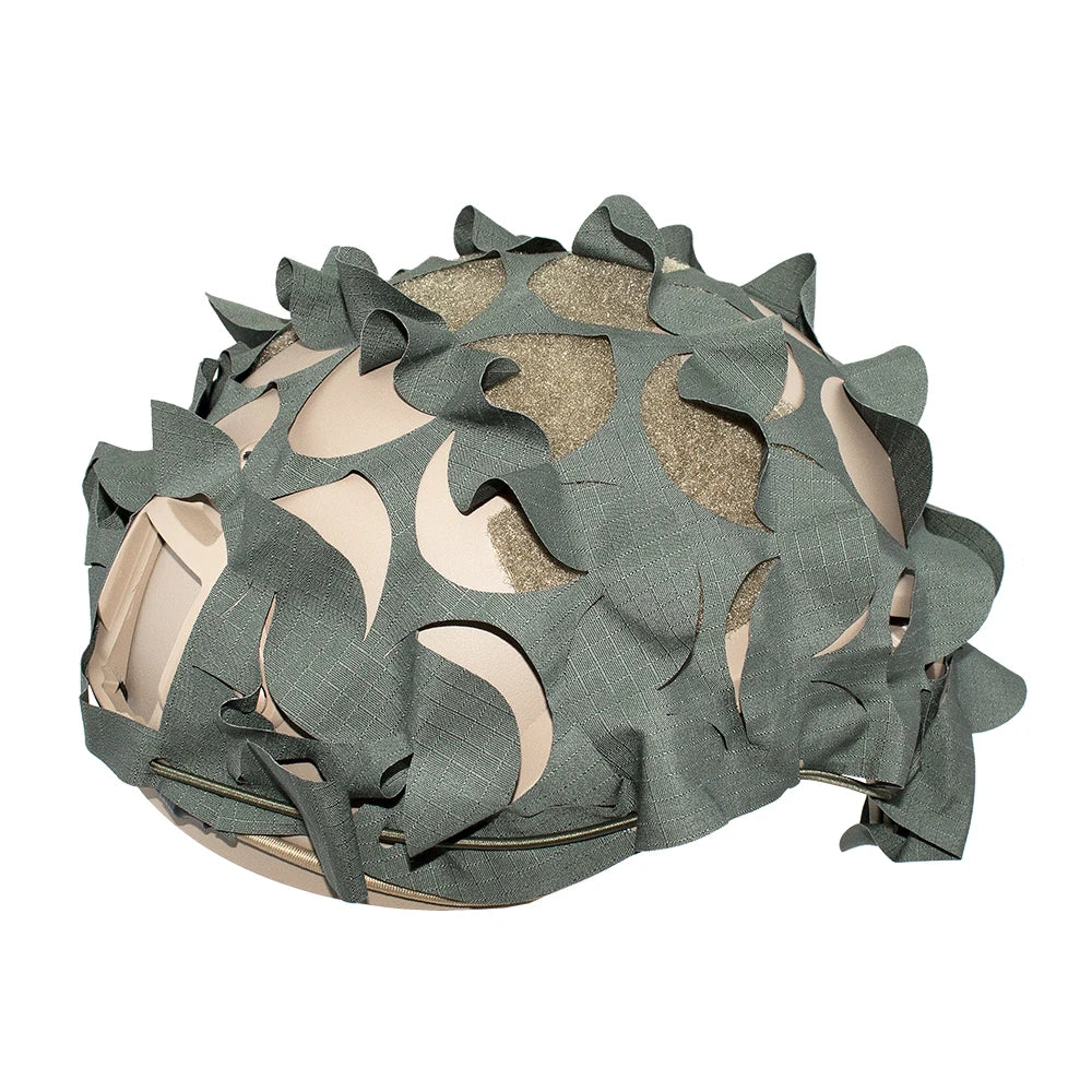 3D Camo Net Helmet Cover Laser Cut Nylon Scrim for Airsoft Paintball Hunting