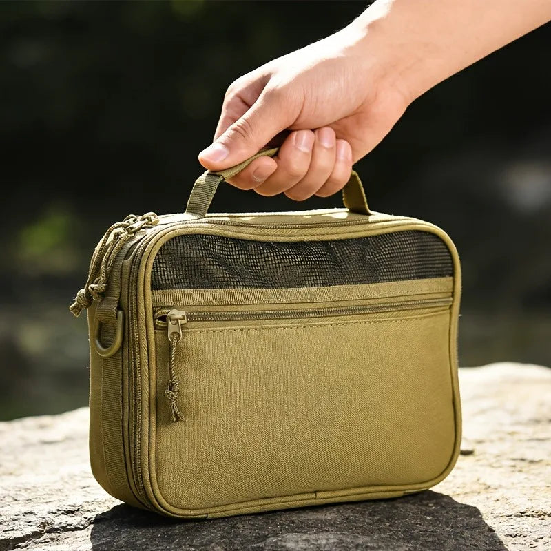 1pc Tactical Travel Bag Toiletry Organizer Molle Wash Pouch for Men