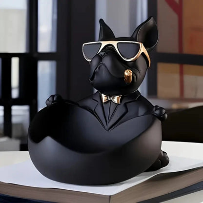 Bulldog Statue Storage Box Cool Dog Resin Animal Decoration Art