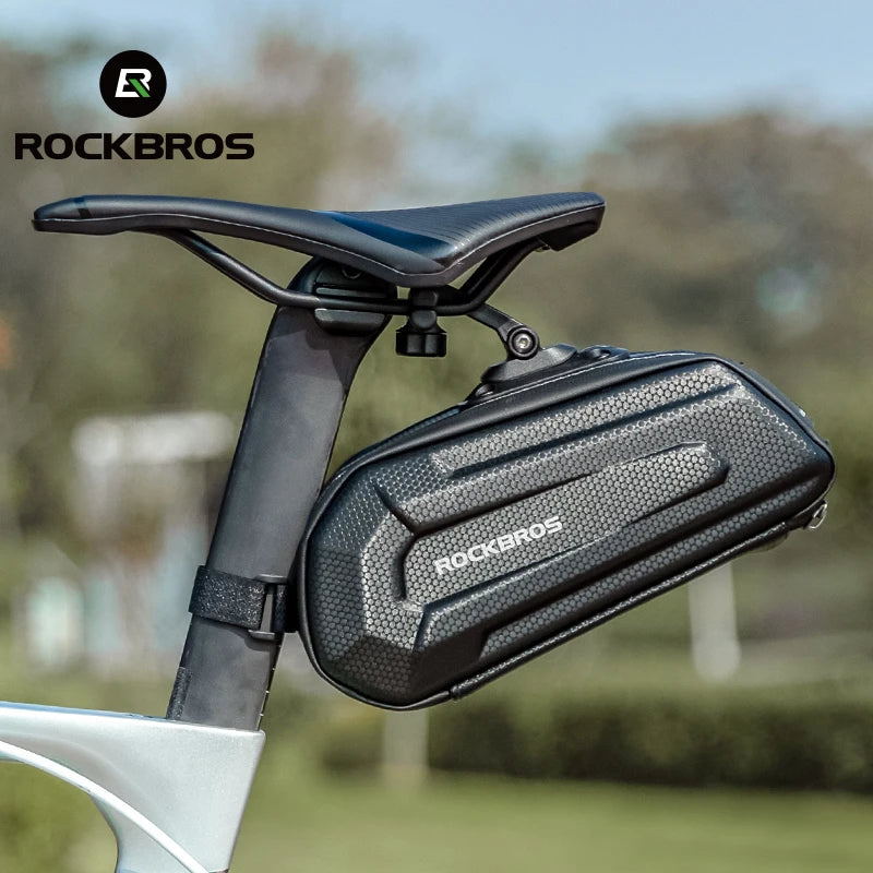 ROCKBROS 1.7L Waterproof Rear Bike Bag Quick-Release Seatpost Shockproof Storage
