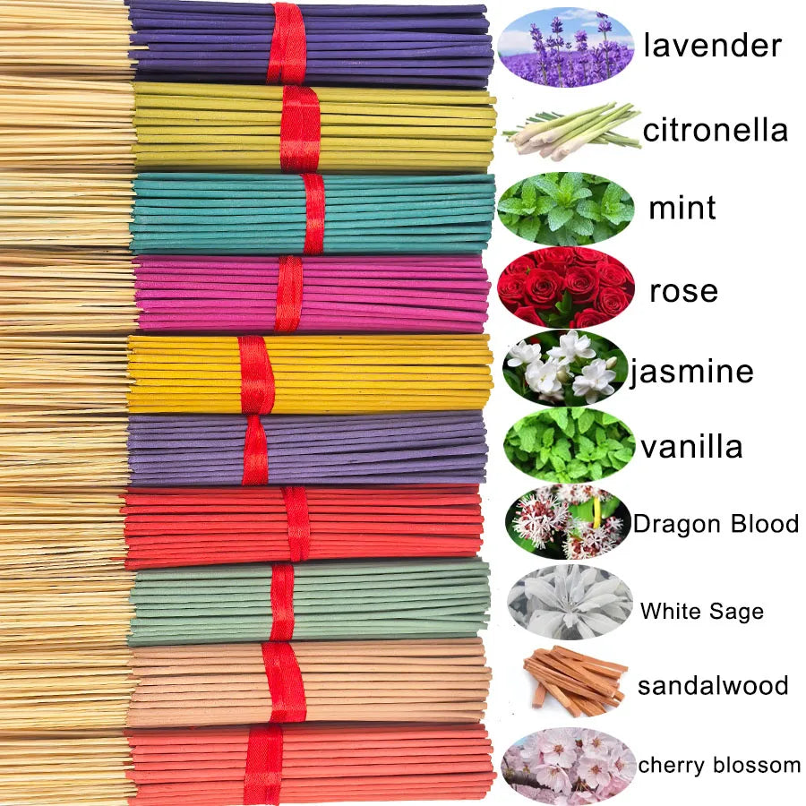 140 Incense Sticks Set with 20 Sticks Each - Rose, Lavender, Sandalwood