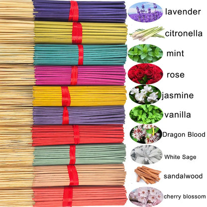 140 Incense Sticks Set with 20 Sticks Each - Rose, Lavender, Sandalwood