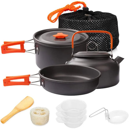 1pcs Outdoor Cooking Camping Cookware Set Portable Picnic Kettle Pan Pot