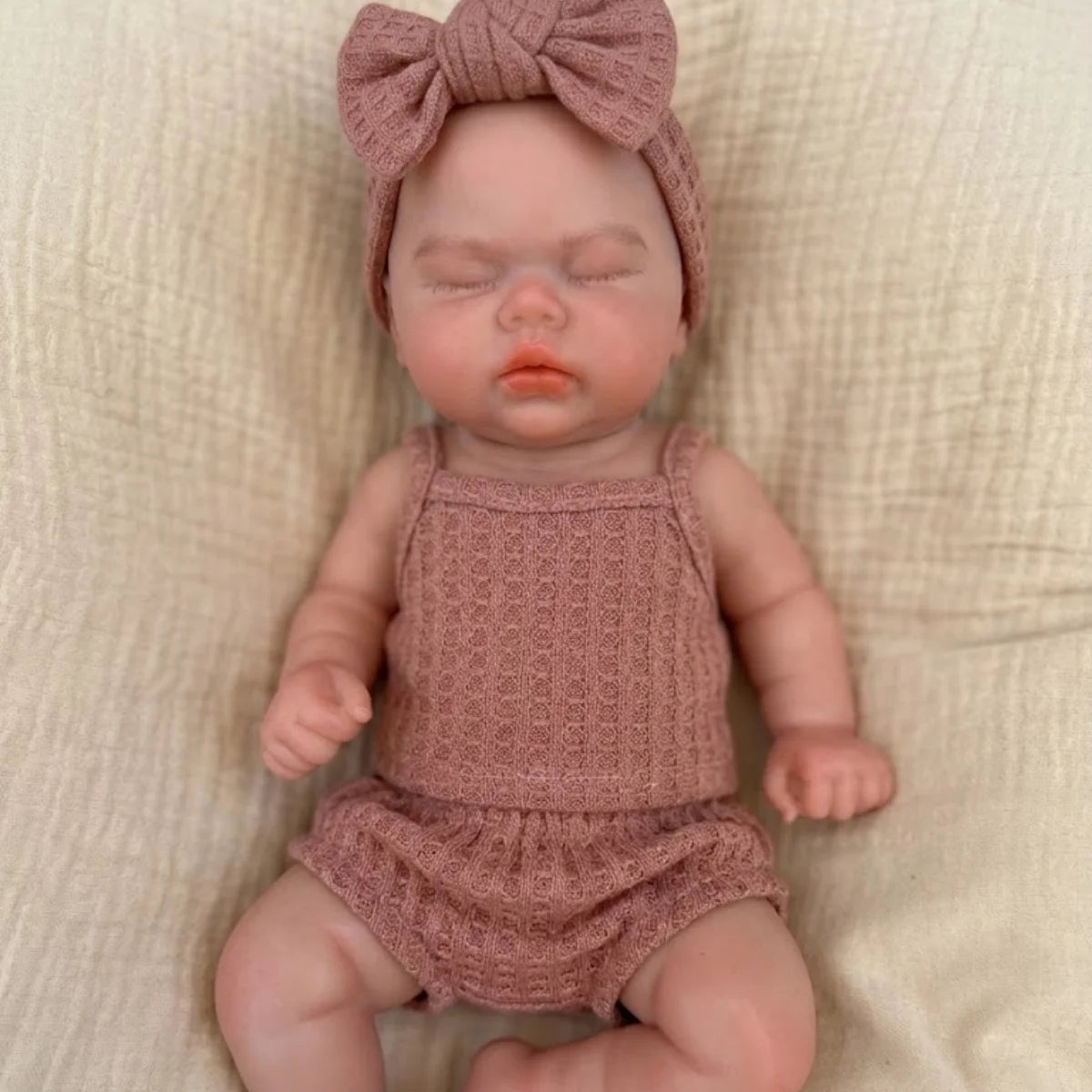 33cm Open Mouth Silicone Reborn Doll Girl Soft Touch Full Body Baby