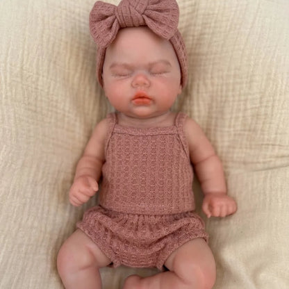 33cm Open Mouth Silicone Reborn Doll Girl Soft Touch Full Body Baby