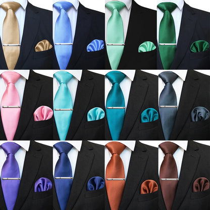 Suits Necktie Clip 8cm Mens Slim Solid Classic Wedding Party Ties