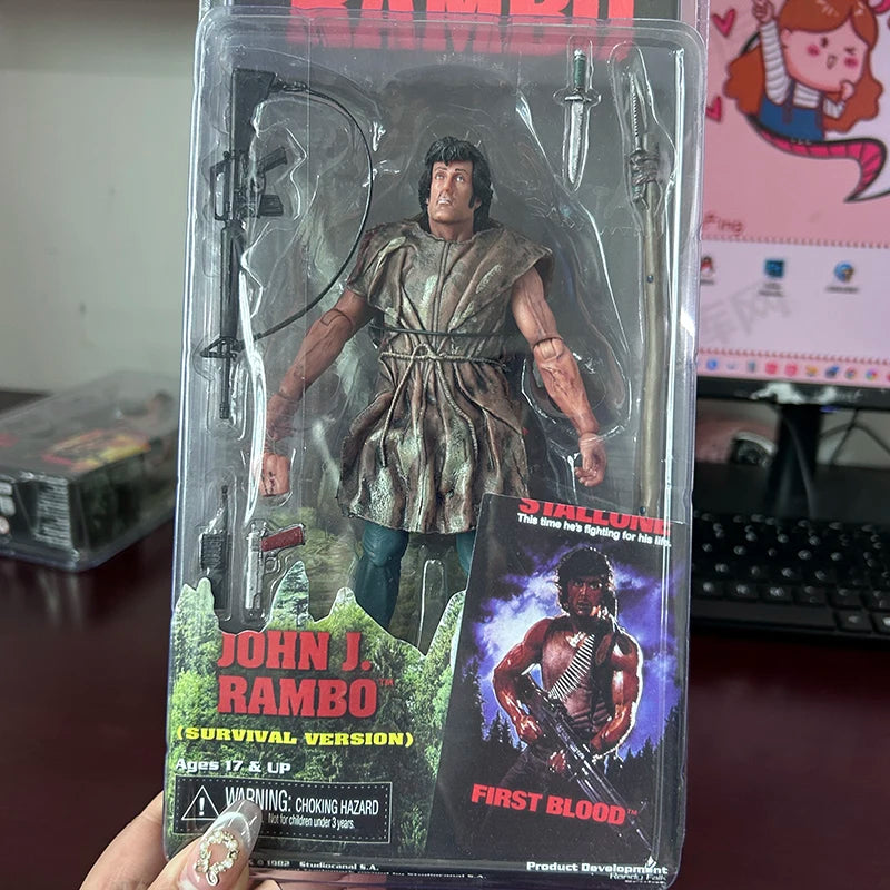 NECA First Blood John Rambo Action Figure Sylvester Stallone Film Model Toy