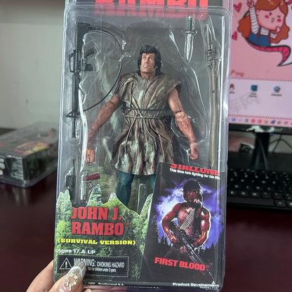 NECA First Blood John Rambo Action Figure Sylvester Stallone Film Model Toy
