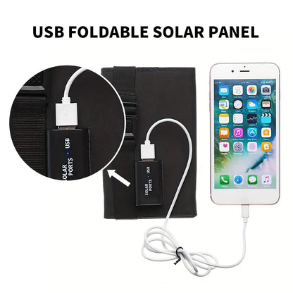 Portable Solar Panel 5V USB Charger Foldable for Camping Hiking Phone Power Bank