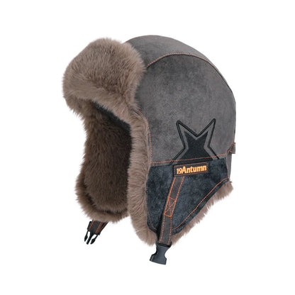 1pc Winter Warm Trapper Hat Russian Ski Cap for Men Aviator Ear Flap