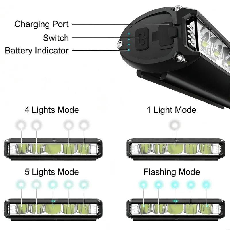 Bicycle Light Front 10000mAh Rechargeable Waterproof USB Lamp for Bikes