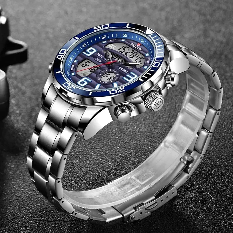 2024 Top Brand Luxury Digital Mens Watches Top Luxury Sport Quartz Wristwatch For Men All Steel Military Waterproof Clock+Box-EXPROTAS