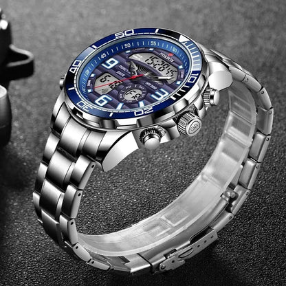 2024 Top Brand Luxury Digital Mens Watches Top Luxury Sport Quartz Wristwatch For Men All Steel Military Waterproof Clock+Box-EXPROTAS