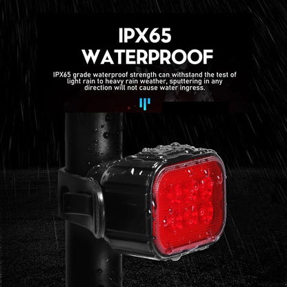 LED Bicycle Light Set Q6 Rechargeable Front Rear MTB Safety Lamps