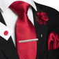 Men's Plaid Tie Clip Set with Pocket Square Cufflinks Wedding Accessories