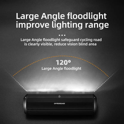 Offbondage Bicycle Light Front 1400Lumens USB Rechargeable Waterproof Flashlight