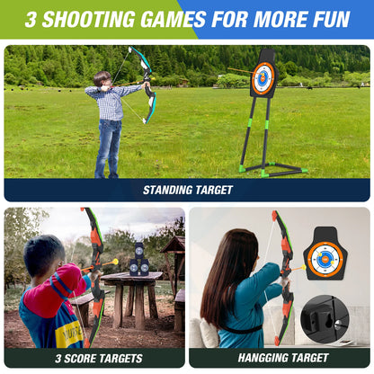 Bow And Arrows For Children Kids Archery Bow Practice Recurve Bow Outdoor Sports Game Hunting Shooting Toy Boys Gift Bow Kit Set-EXPROTAS