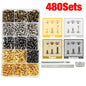 240Pcs Double Cap Rivets Studs Metal for Leather Craft Bag Repair