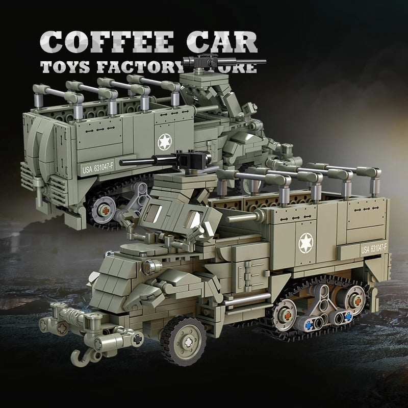 WW2 Anti-Tank Gun Building Blocks Military Weapon MOC Armored Car Model Toy Gift