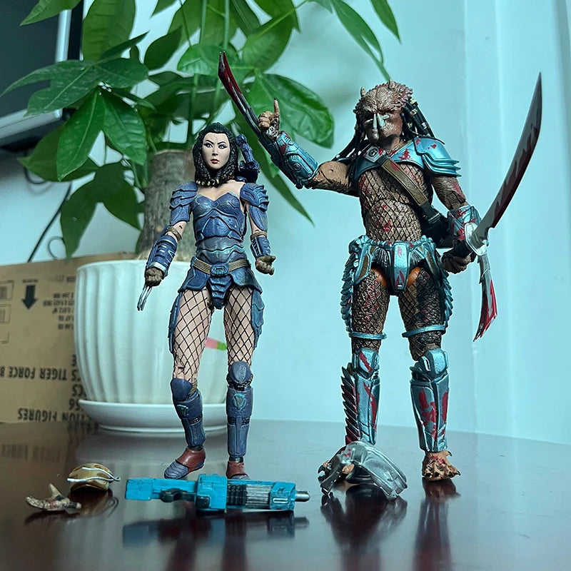 Alien VS Predator Masked Scar Elder Predator Machiko Noguchi Life Death Hornhead Action Figure Model Collection Birthday Gifts-EXPROTAS