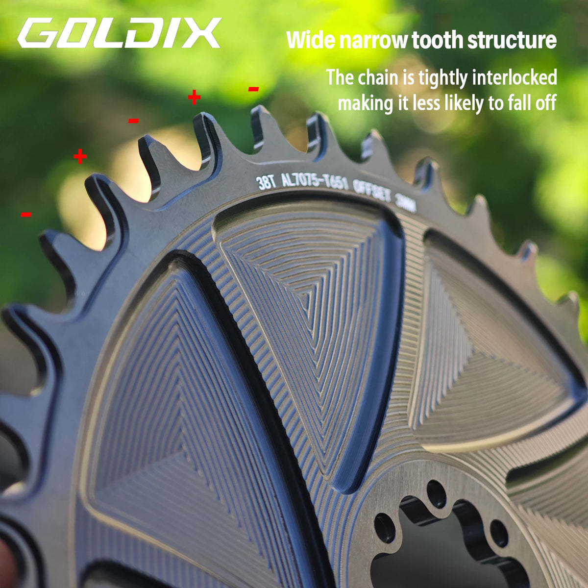 Narrow Wide Chainring 3mm Offset Goldix Direct Mount for 8Bolt Crankset
