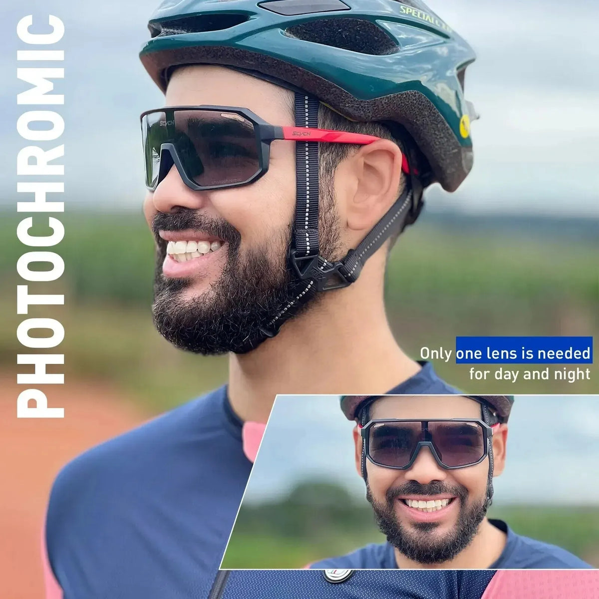 Bicycle Riding Sunglasses Photochromic Cycling Glasses Men Women MTB Road