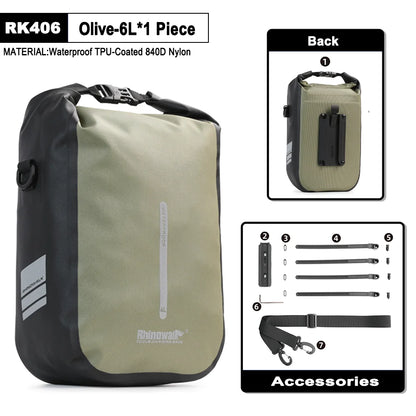 Rhinowalk Waterproof Bike Front Fork Bag Quick Release 4-6L Shoulder Storage Bag