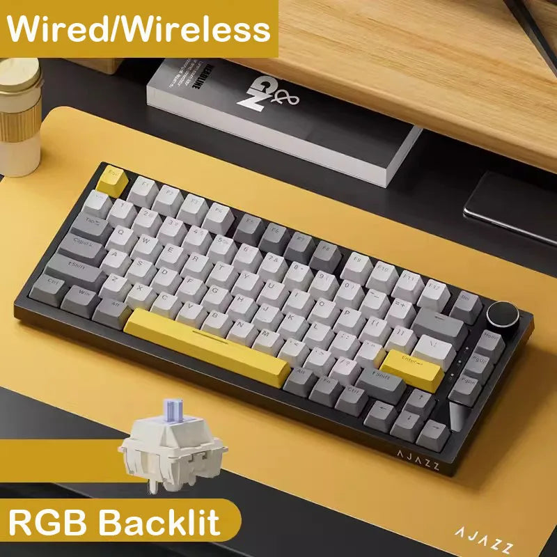Wireless Mechanical Keyboard Ajazz AK820 RGB Bluetooth 5.1 USB-C Wired