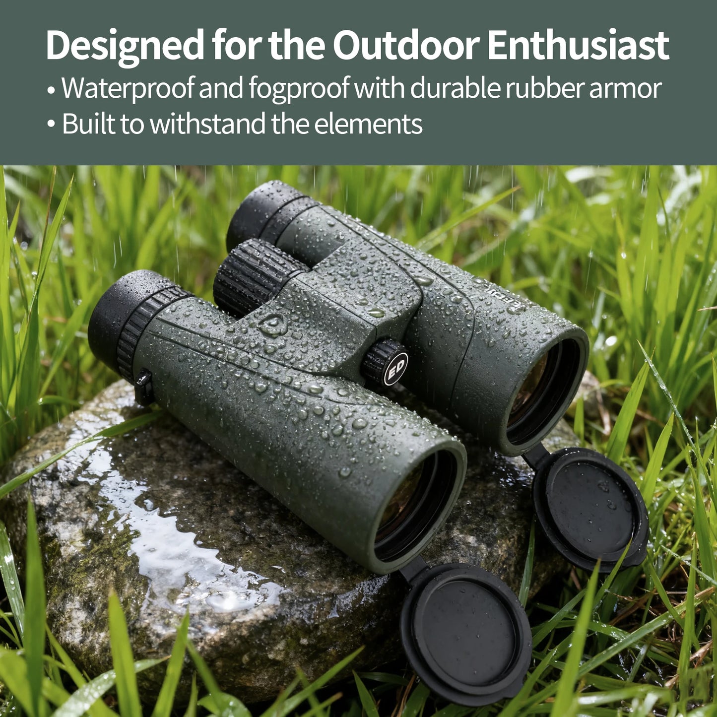 12x50 ED HD Binoculars IPX7 Waterproof BAK4 Prism Bird Watching Travel