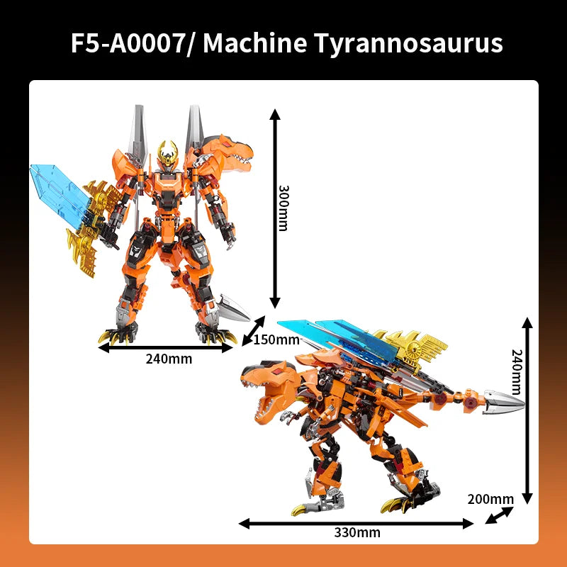 Mecha Series 2-in-1 Dinosaur Building Blocks Tyrannosaurus Rex Model