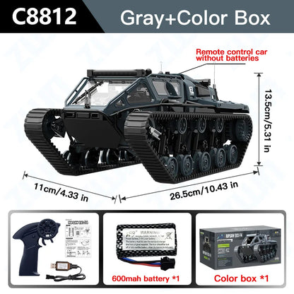 C8812 MAX RC Tank Car LED Light Full Scale Drift Off-Road Remote Control Toy