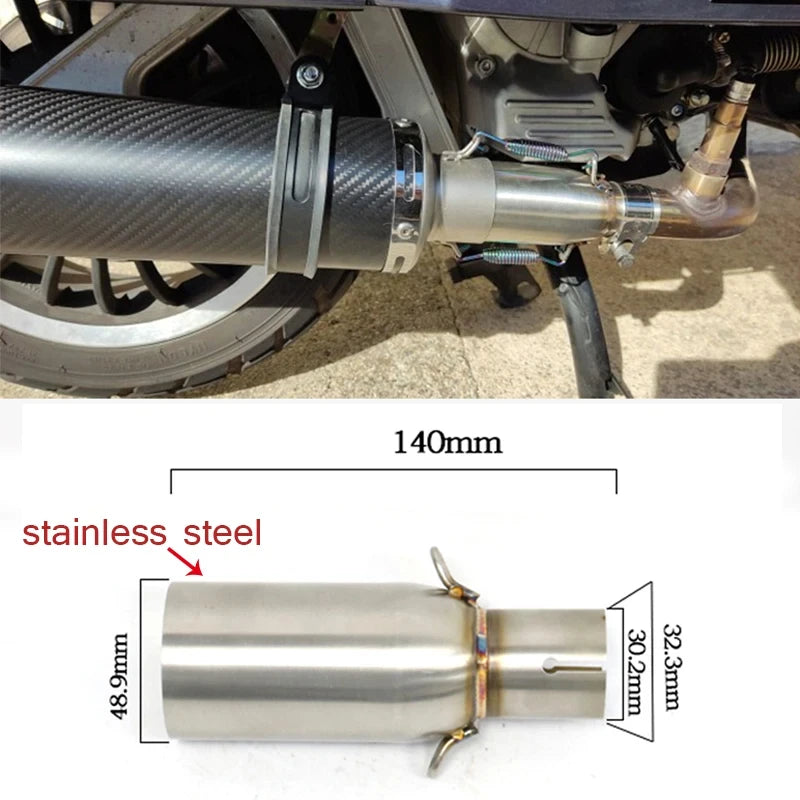 51mm Motorcycle Exhaust Middle Link Pipe Muffler Adapter Section Adjust Tube for Piaggio Beverly X10 MP3 125 250 300 250LT 300L-EXPROTAS