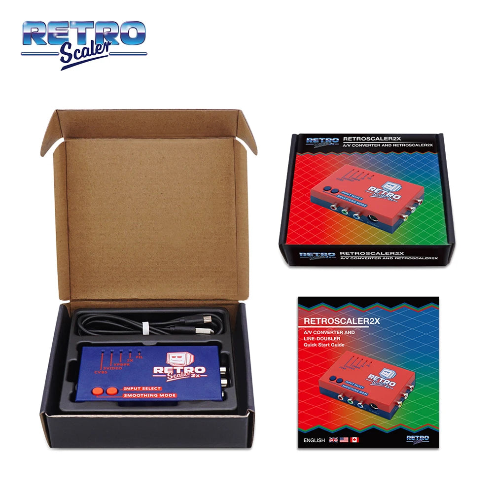 RetroScaler2x AV to HDMI-compatible Converter and Line-doubler For Retro Game Consoles PS2 N64 NES Dreamcast Saturn MD1 MD2-EXPROTAS