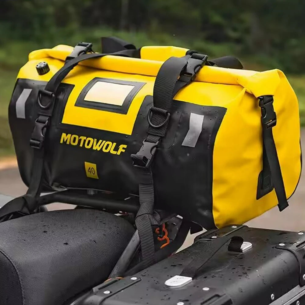 Waterproof Motorcycle Roll-Top Dry Tail Bag Backpack 20-66L