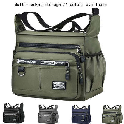Men's Cross-body Bag with Adjustable Shoulder Strap & Multi-layered Pockets