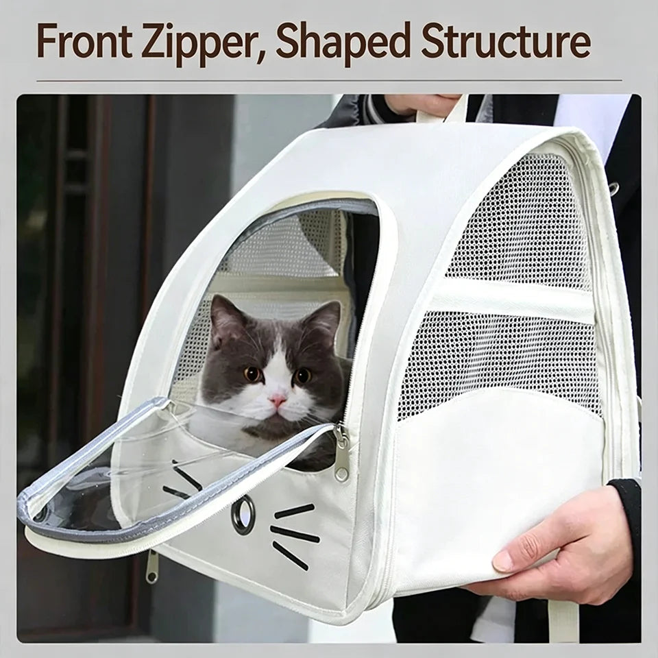 Breathable Travel Bag Carrier Backpack for Cats & Small Dogs Transparent