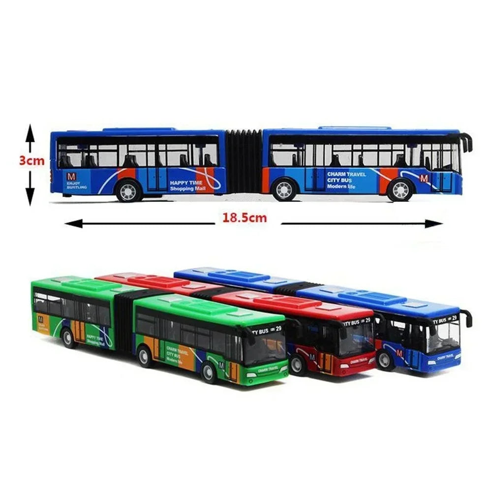 Pull Back Alloy City Bus Model Diecast Double Decker Toy 1:64 Scale