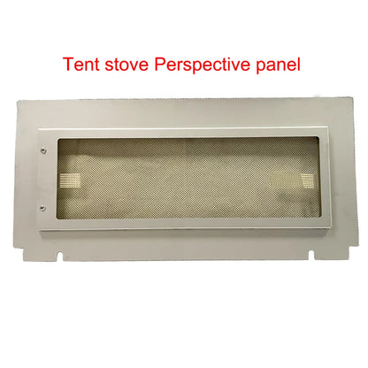 Hot Tent Stove Glass Side Window with Chimney Cap Camping Accessories Equipment