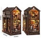 DIY Wooden Book Nook Mini Dollhouse 3D Puzzle Kit Bookshelf Insert Decor Gift - EXPROTAS