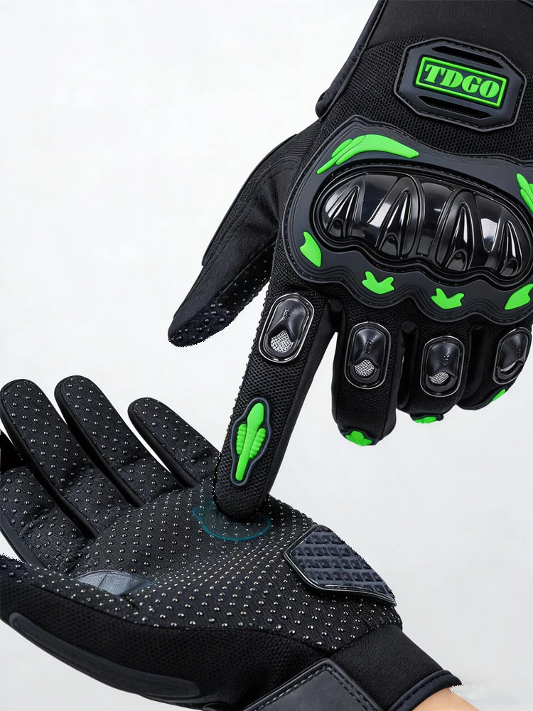 Motorcycle Full Finger Gloves Leather Riding Gear for Dirt Bike Sport