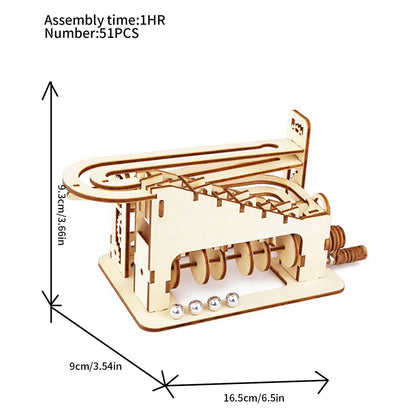 Spiral Marble Run 3D Wooden Puzzle for Adults & Teens DIY Model Building